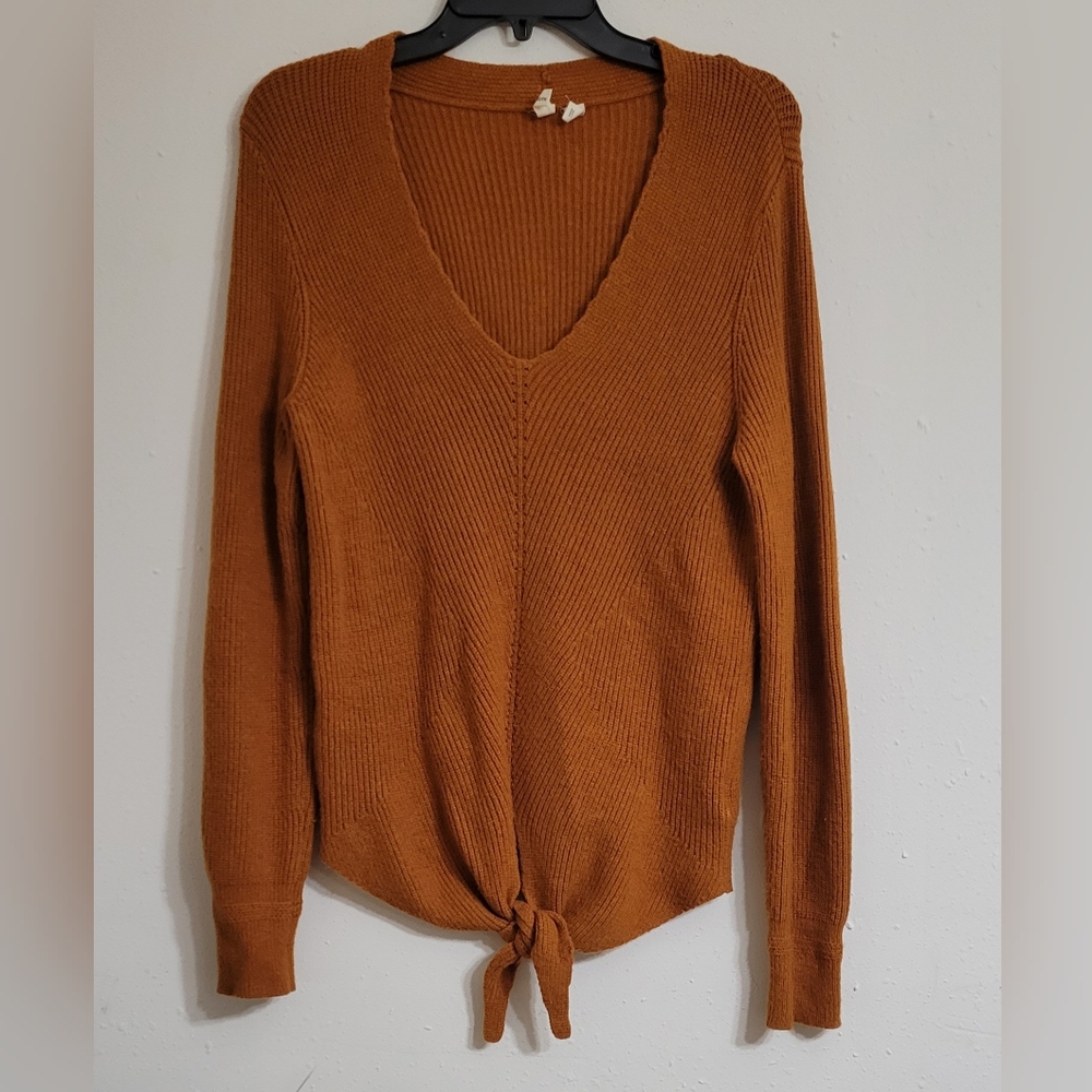 Anthropologie Moth ribbed tie sweater size S